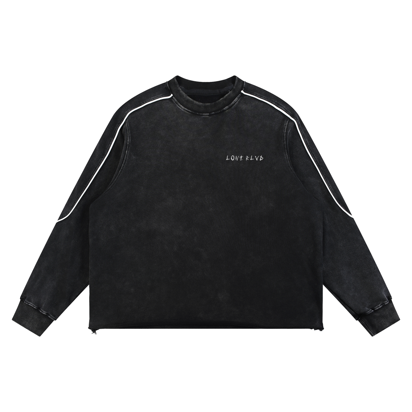 Mineral Wash Piping Raw Hem Sweatshirt